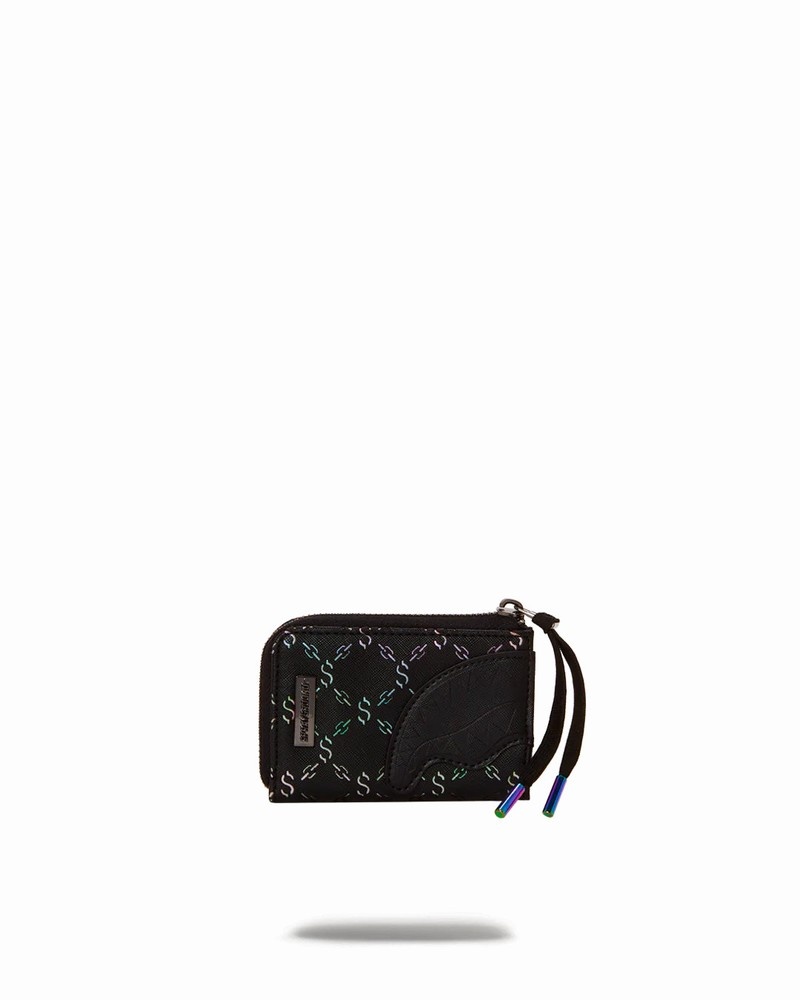 Black Sprayground Trippy Moneygram Men\'s Wallets | 74304670