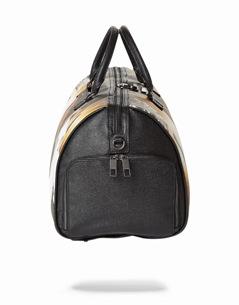 Black Sprayground Tupac Men's Duffle Bags | 810420808