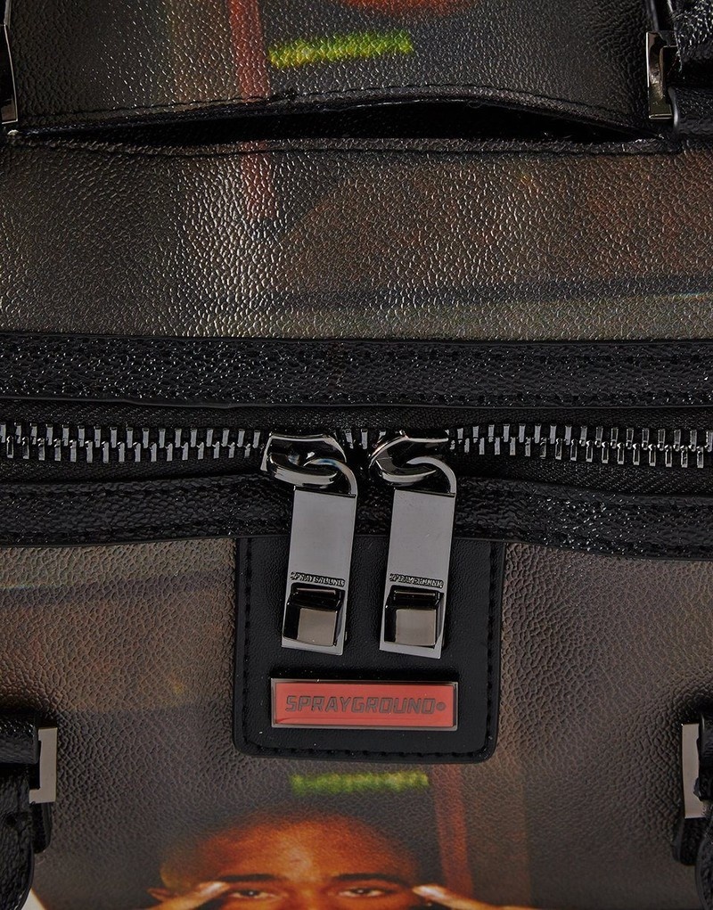 Black Sprayground Tupac Men's Duffle Bags | 810420808