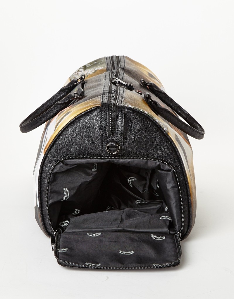 Black Sprayground Tupac Men's Duffle Bags | 810420808