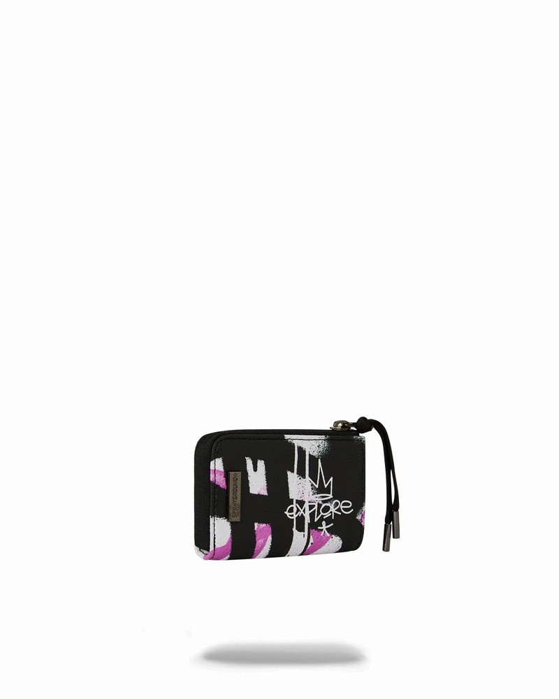 Black Sprayground Vandal Couture Men's Wallets | 131415705