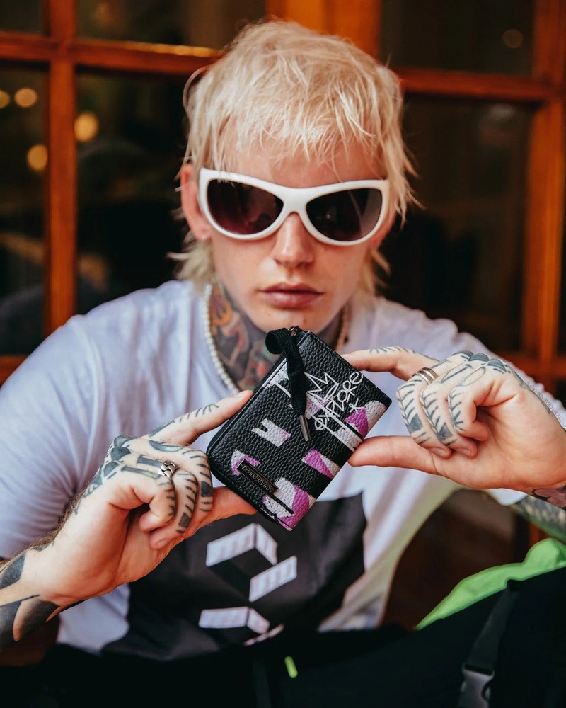 Black Sprayground Vandal Couture Men's Wallets | 131415705