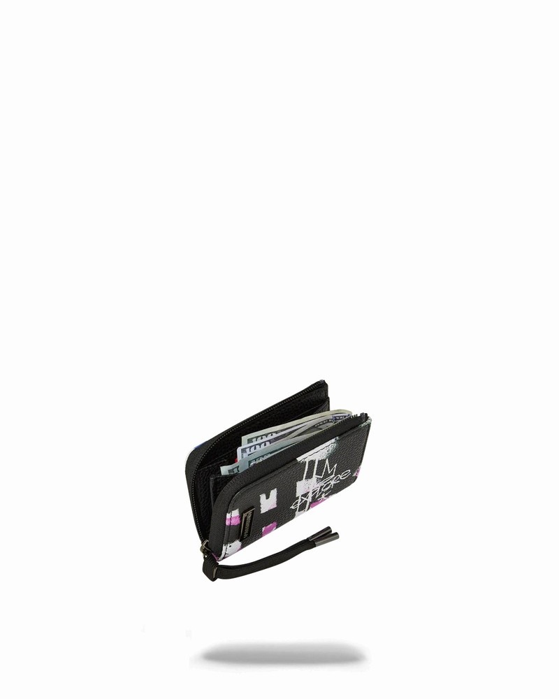 Black Sprayground Vandal Couture Men's Wallets | 131415705