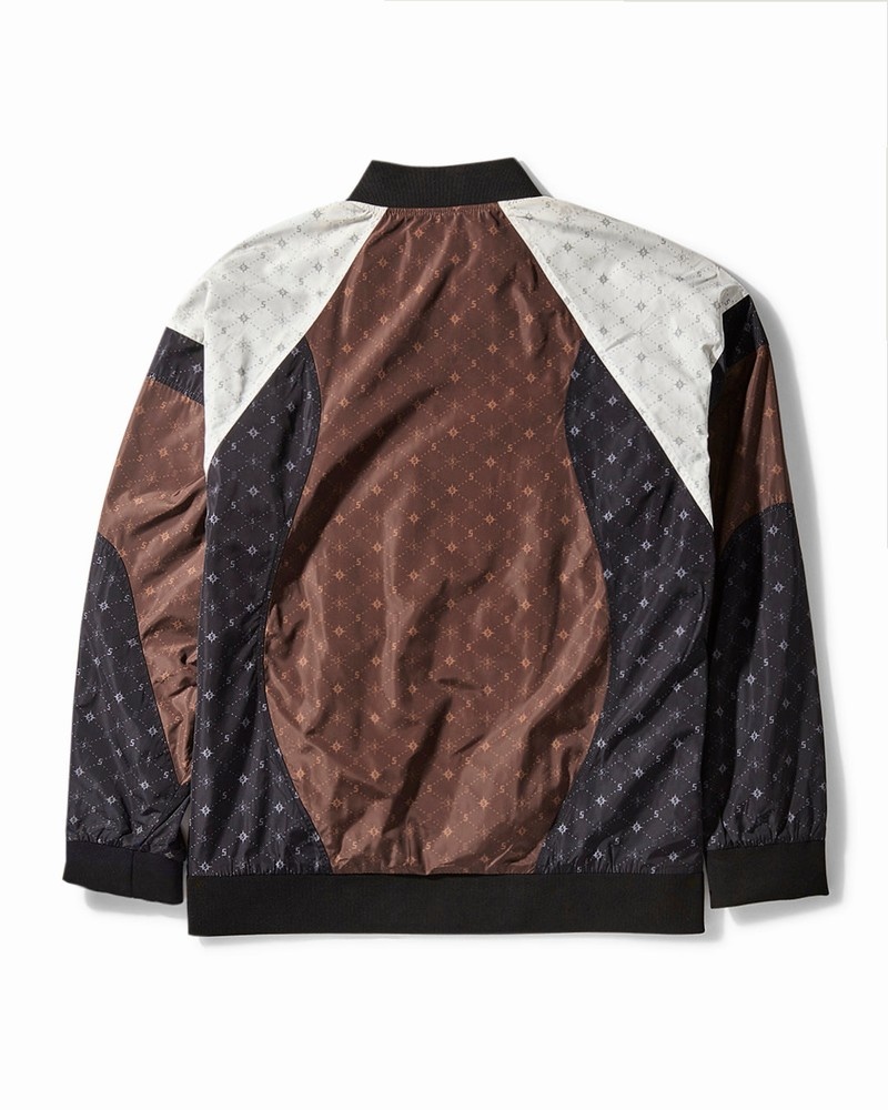 Black Sprayground Vvip Zip Front Crew Swerve Colorblock Women's Jackets | 231456589