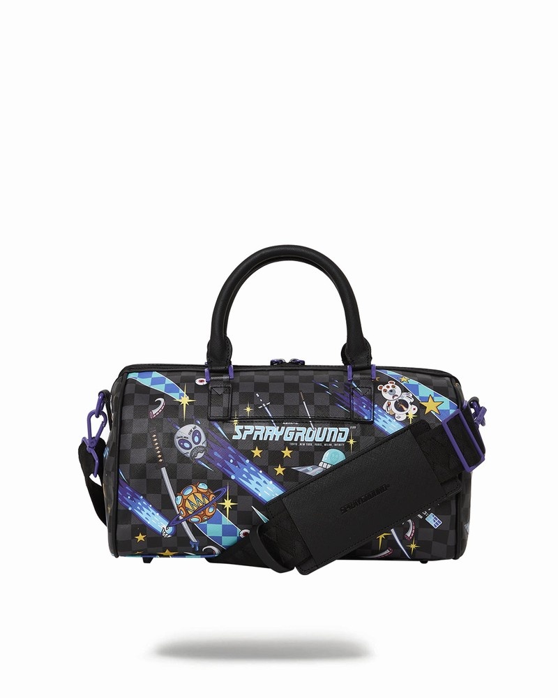 Black Sprayground Wtf Alien Invasion Mini Men's Duffle Bags | 273973138