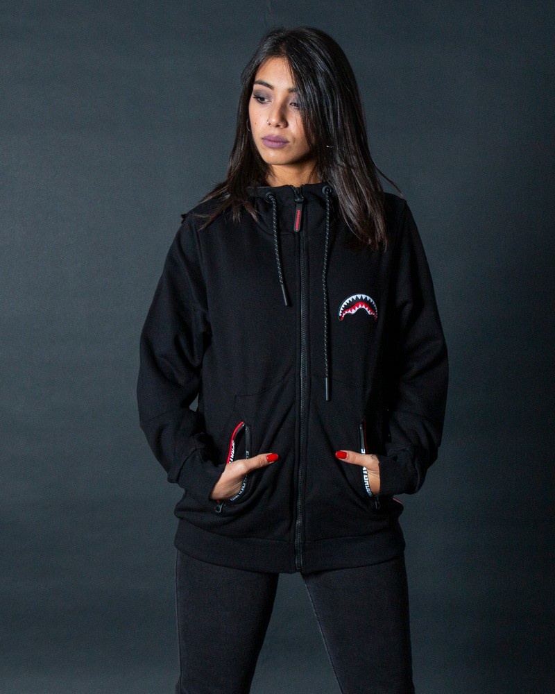 Black Sprayground Zip Logo Back Men's Hoodie | 403951781