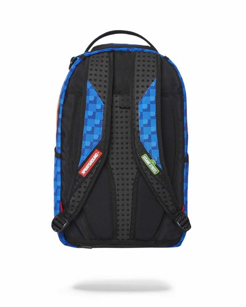 Blue Sprayground Cookie Monster Sleeping Men's Backpacks | 371769409