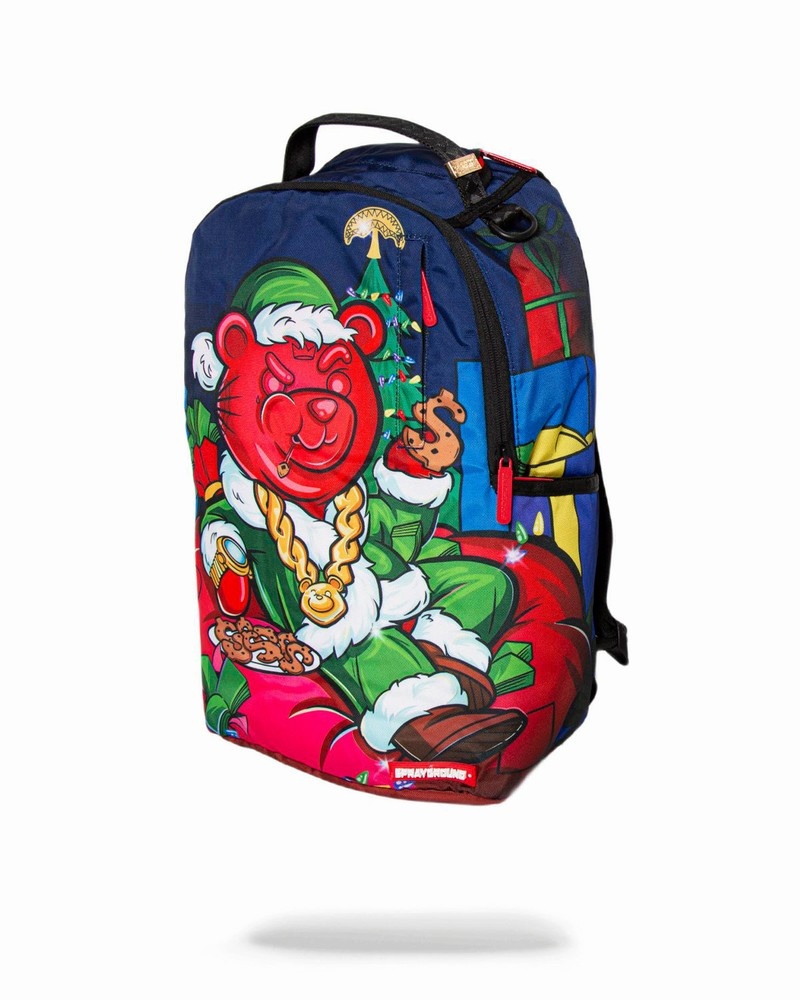 Blue Sprayground Diablo As Santa Men's Backpacks | 117018417