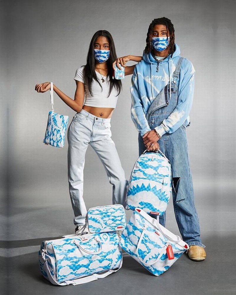 Blue Sprayground Fixed Filter Cloud Dragon Fashion Men's Face Masks | 889847987