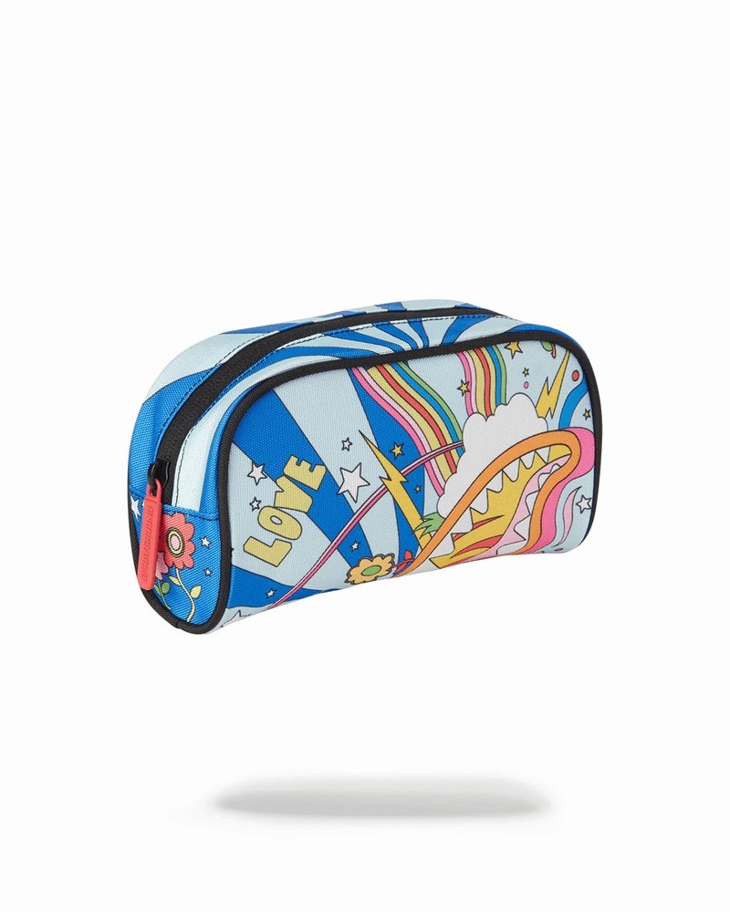 Blue Sprayground Groovy Shark Men's Pouches | 674095142