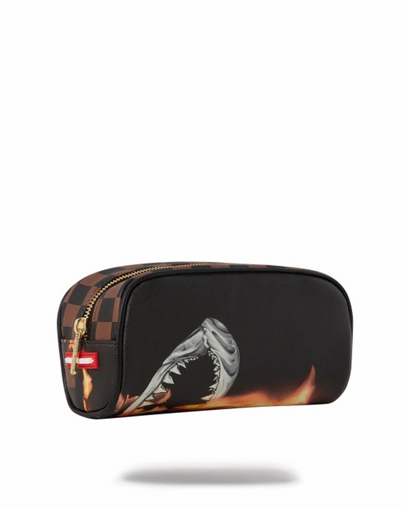 Brown Sprayground Burnt Sharks In Paris Men's Pouches | 414213846