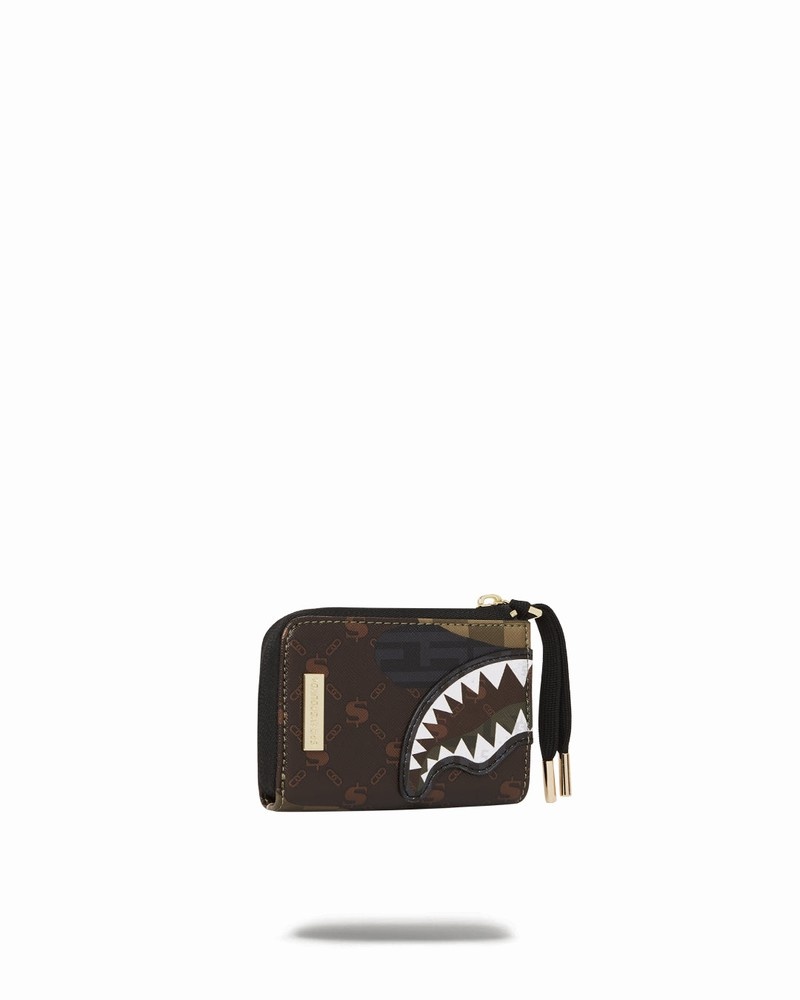 Brown Sprayground Camo Branded Men's Wallets | 277772441