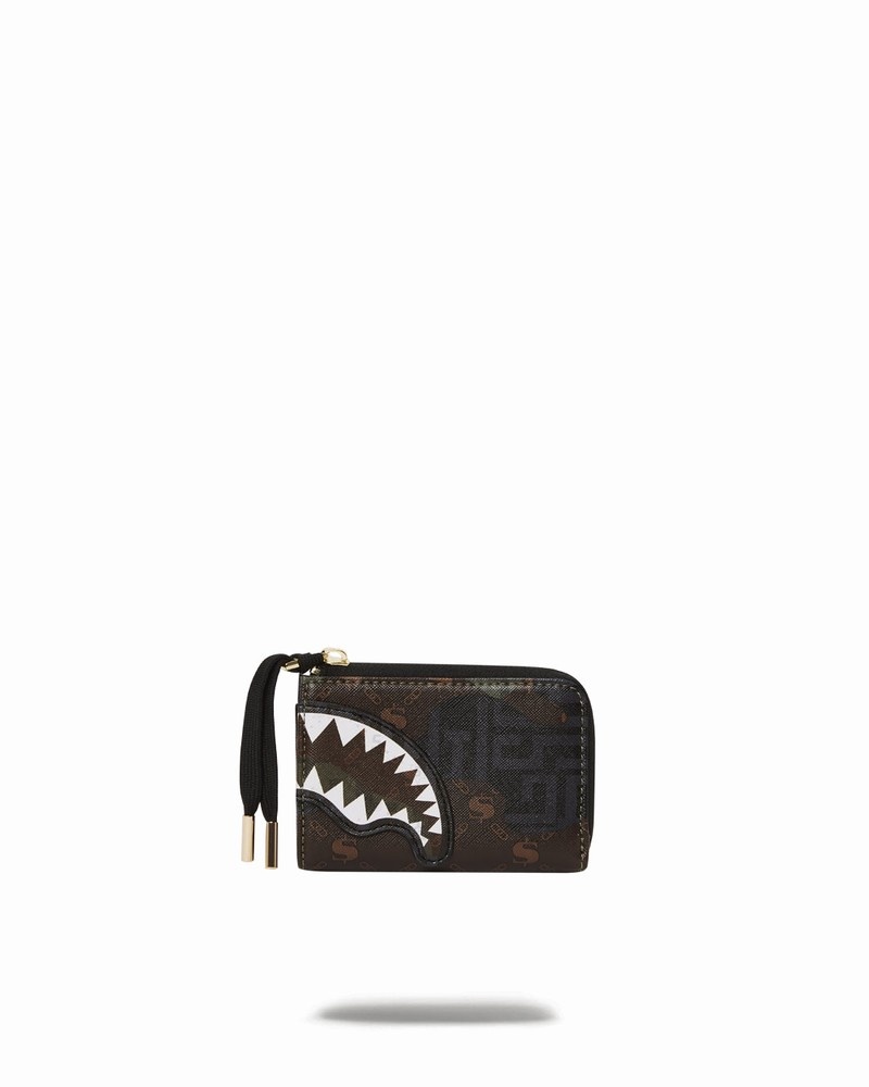 Brown Sprayground Camo Branded Men's Wallets | 277772441