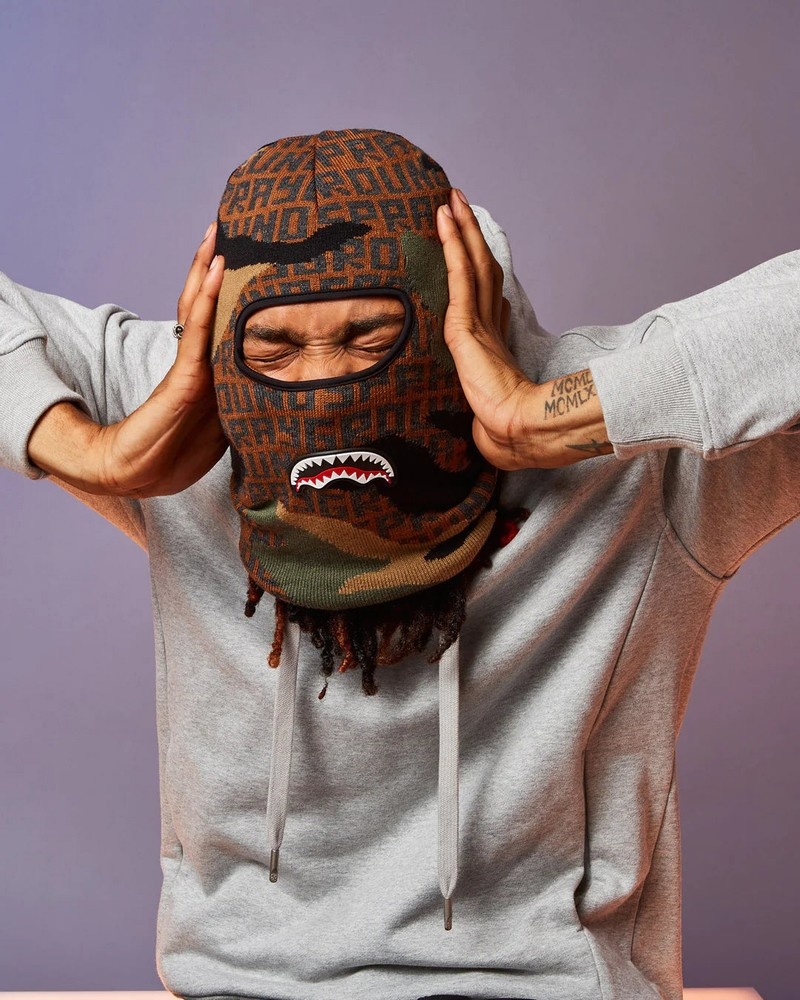 Brown Sprayground Camo Infinity Women's Ski Masks | 43873151