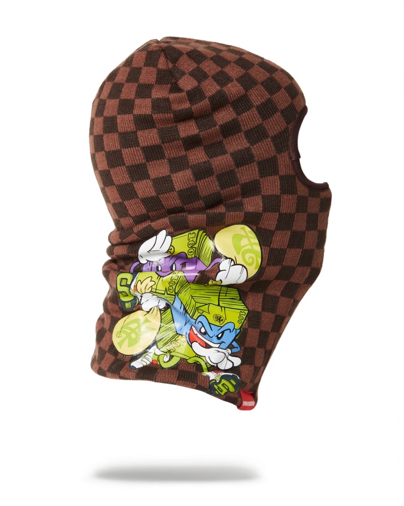 Brown Sprayground Chase Bank Men's Ski Masks | 750224362