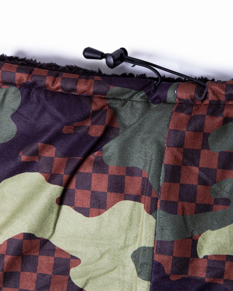 Brown Sprayground Checkered Camo Unisize Men's Neck Warmer | 9899677