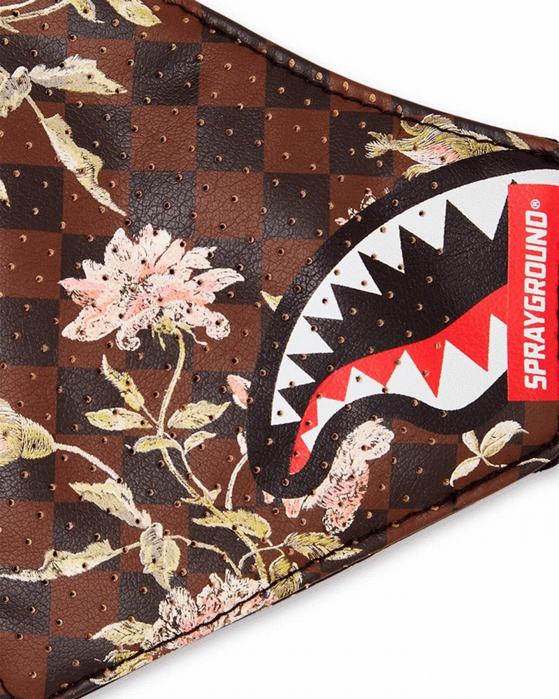 Brown Sprayground Fixed Filter Flower Sharks In Paris Pvc Fashion Men's Face Masks | 962523444