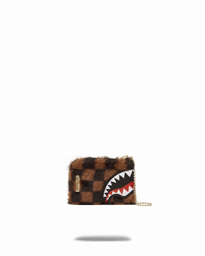 Brown Sprayground Fur Sharks In Paris Men\'s Wallets | 890839044