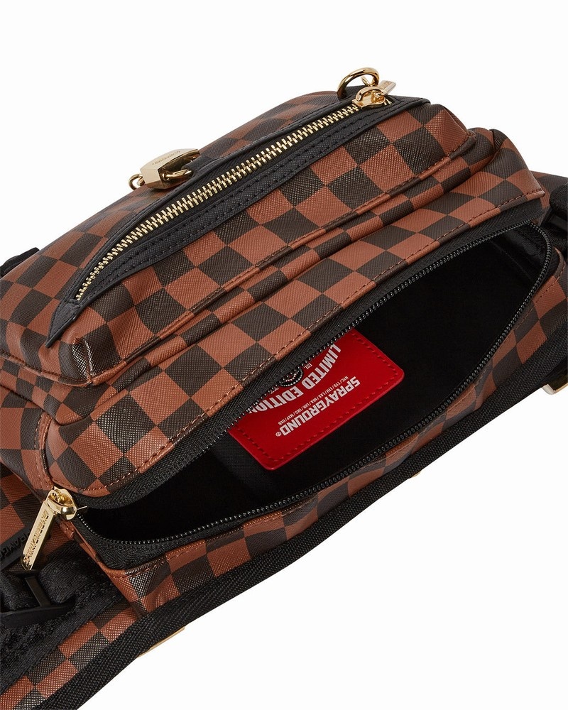 Brown Sprayground Henny Sip Lock Cargo Men's Waist Bags | 524729266