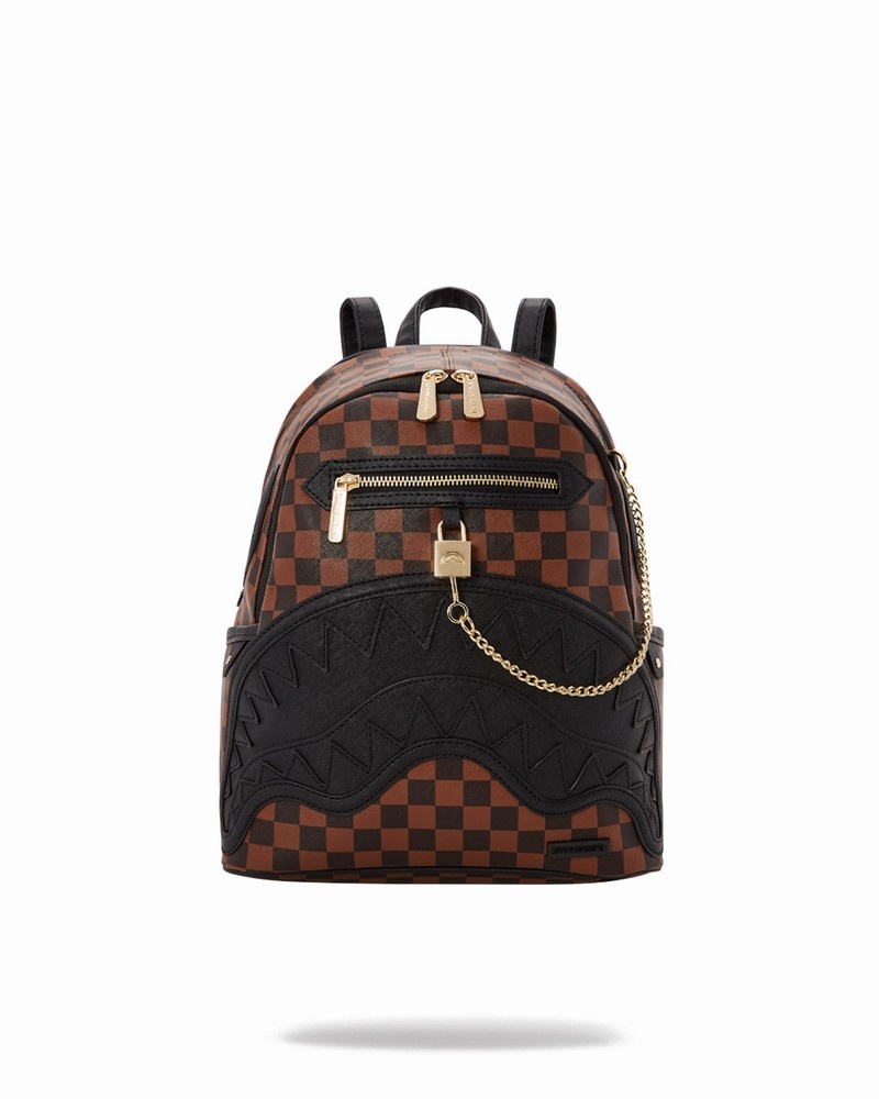 Brown Sprayground Henny Sip Lock Savage Men\'s Backpacks | 663679279