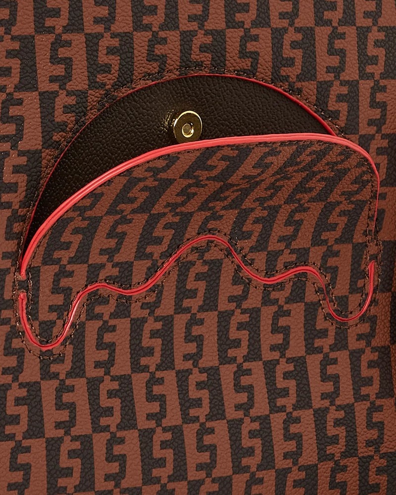 Brown Sprayground Money Check Men's Clutch Bags | 57243077