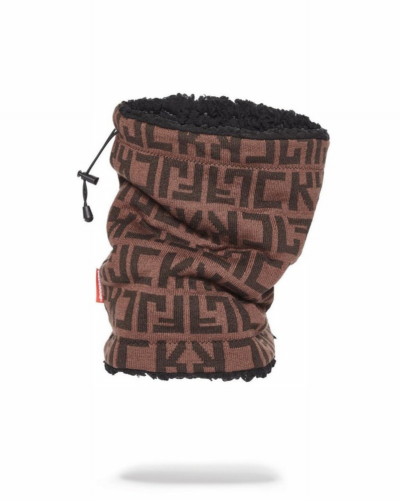 Brown Sprayground Offended Women's Neck Warmer | 665871736