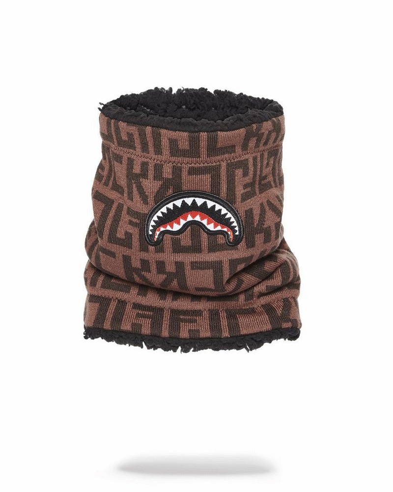 Brown Sprayground Offended Women\'s Neck Warmer | 665871736