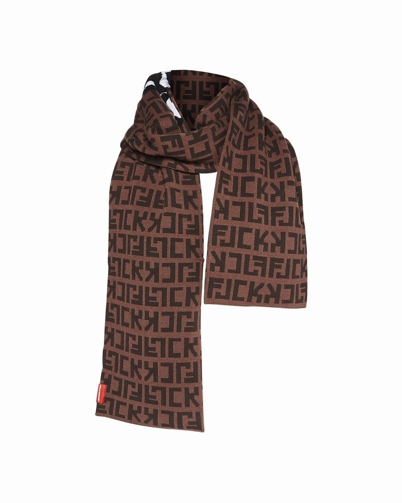 Brown Sprayground Offended Women's Scarves | 440026007