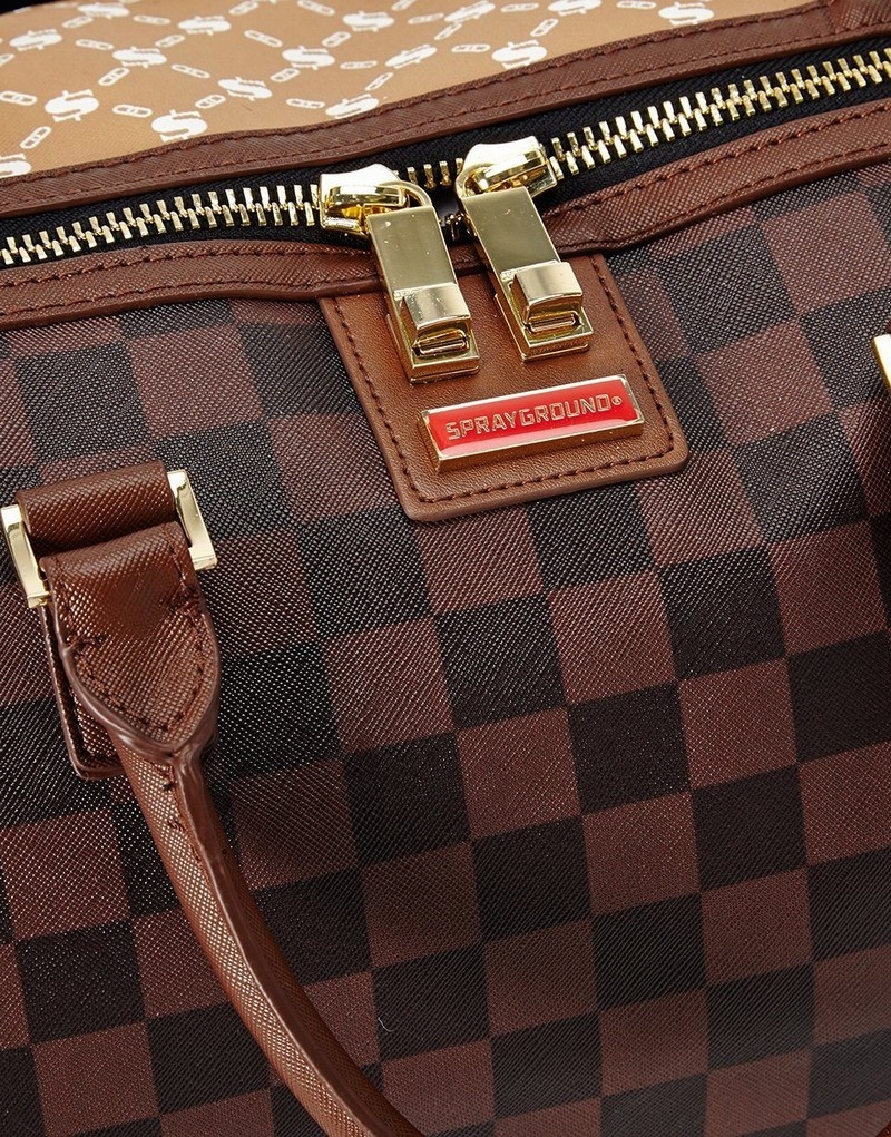 Brown Sprayground Paris Vs Florence Shark Men's Duffle Bags | 839327867