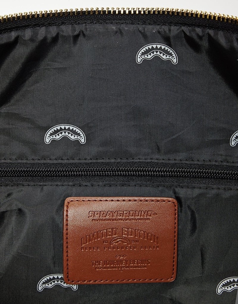 Brown Sprayground Paris Vs Florence Shark Men's Duffle Bags | 839327867