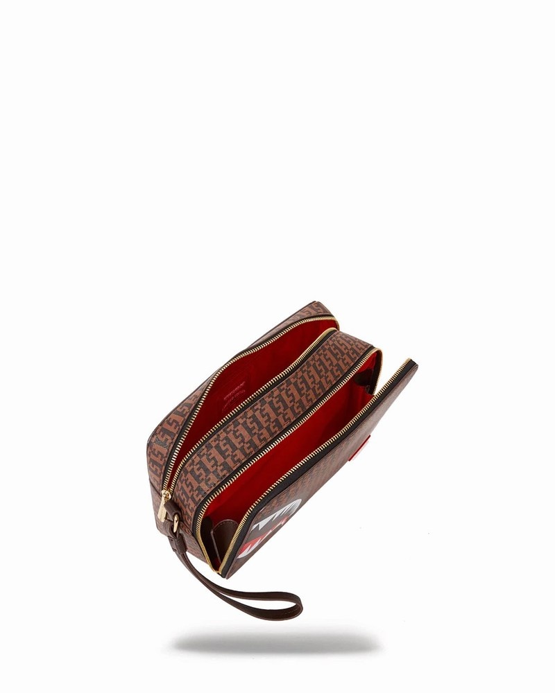 Brown Sprayground Pochette Og - Money Checkered Men's Toiletry Bags | 39971934