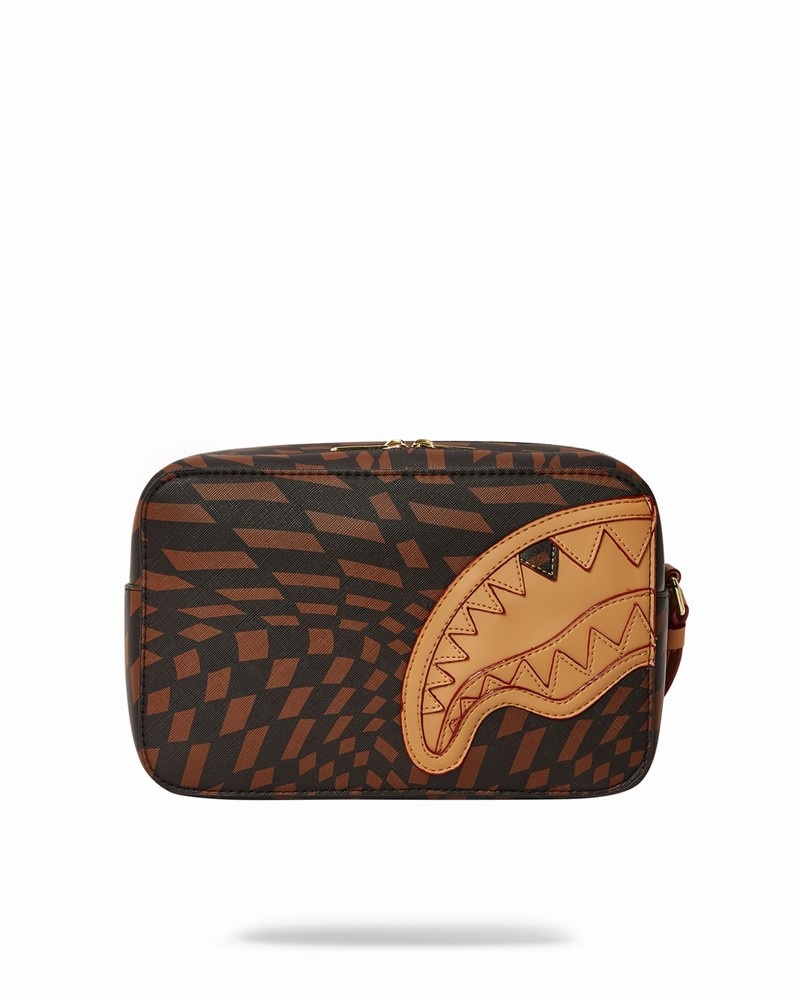 Brown Sprayground Pochette Trippy Henny Men's Toiletry Bags | 847307952