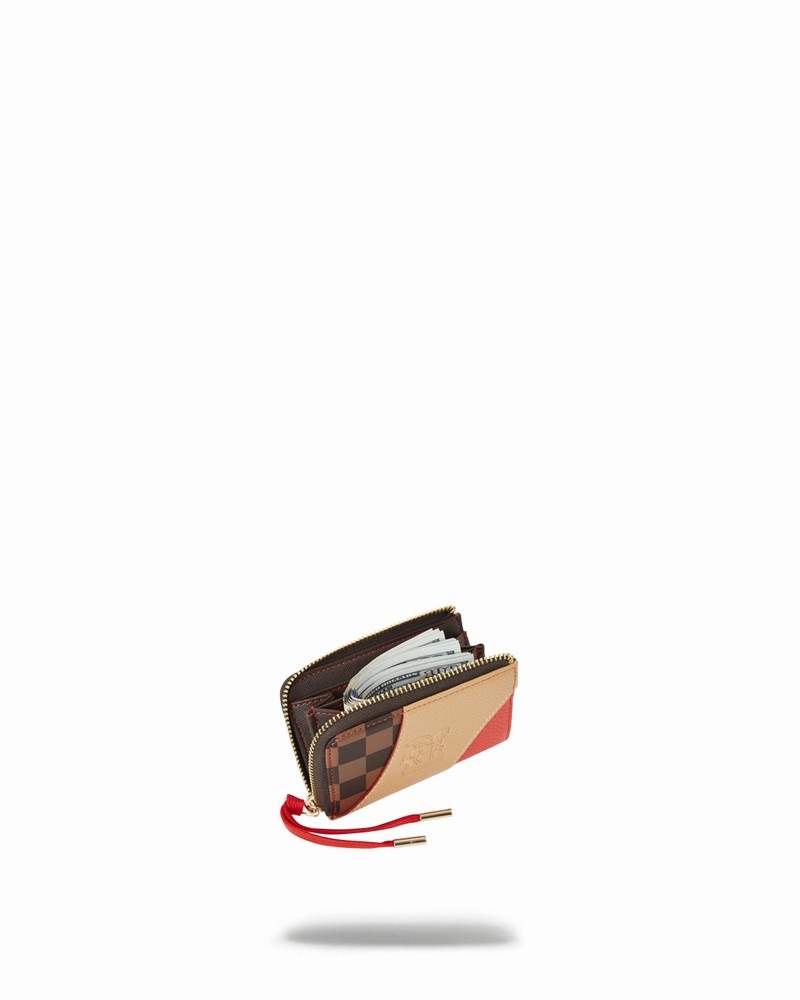 Brown Sprayground Raceway Men's Wallets | 473724364