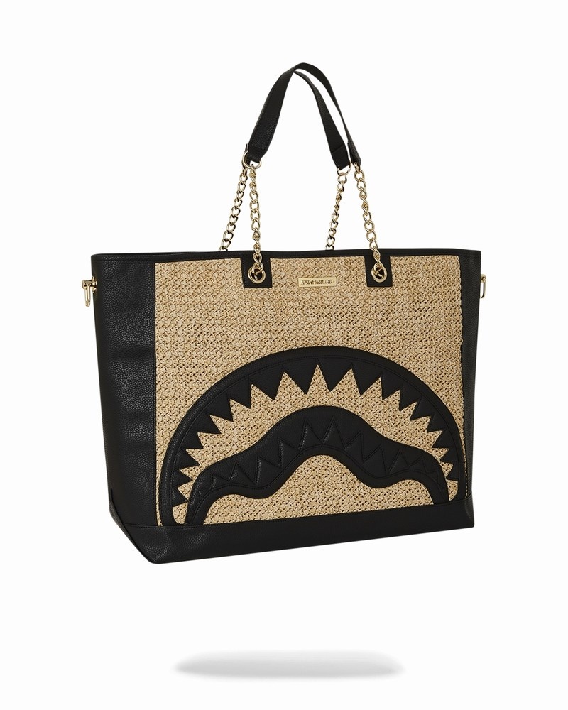Brown Sprayground Raffia Palm Men's Tote Bags | 810848497