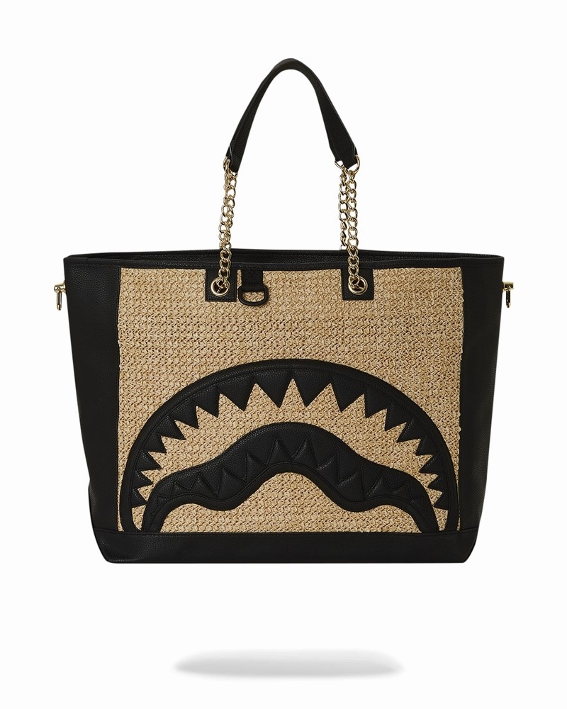 Brown Sprayground Raffia Palm Men's Tote Bags | 810848497