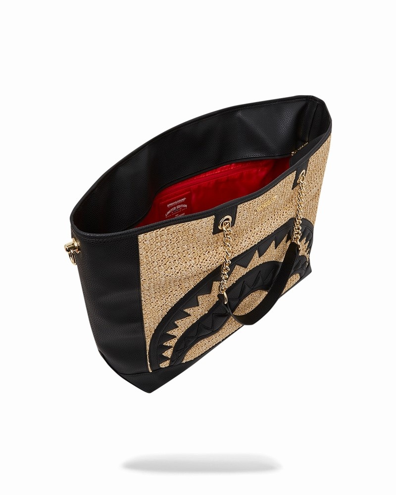 Brown Sprayground Raffia Palm Men's Tote Bags | 810848497