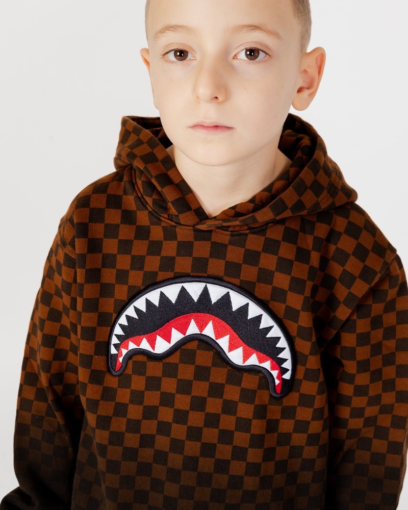 Brown Sprayground Shade Check Kids' Hoodie | 739021340