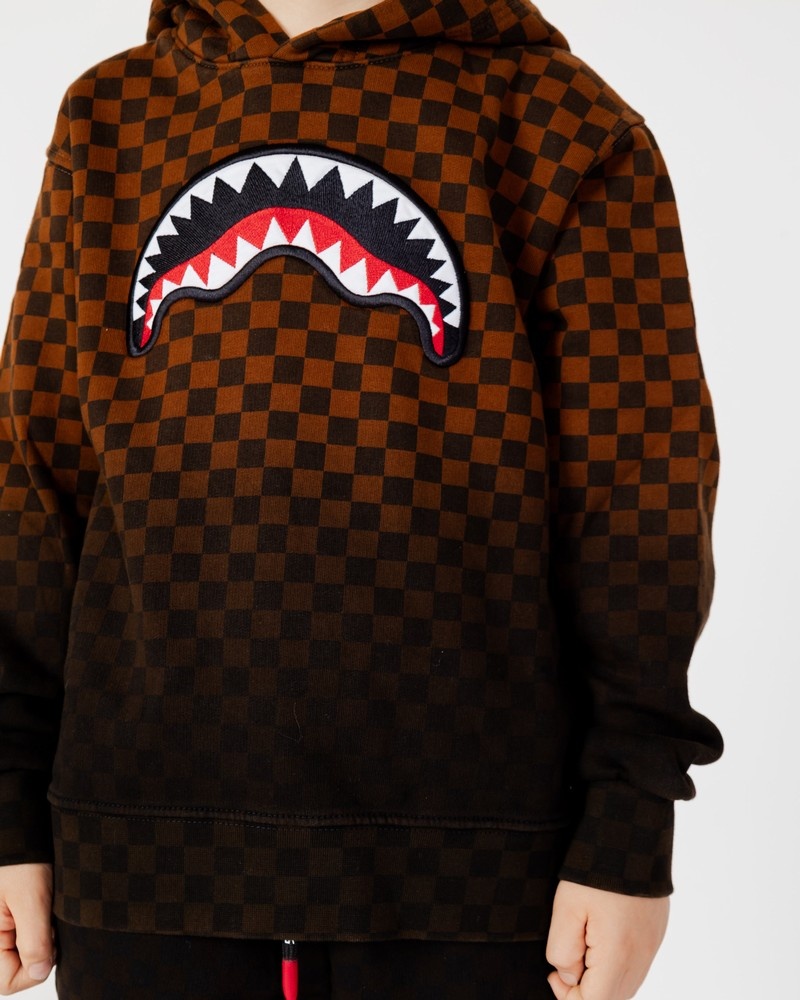 Brown Sprayground Shade Check Kids' Hoodie | 739021340