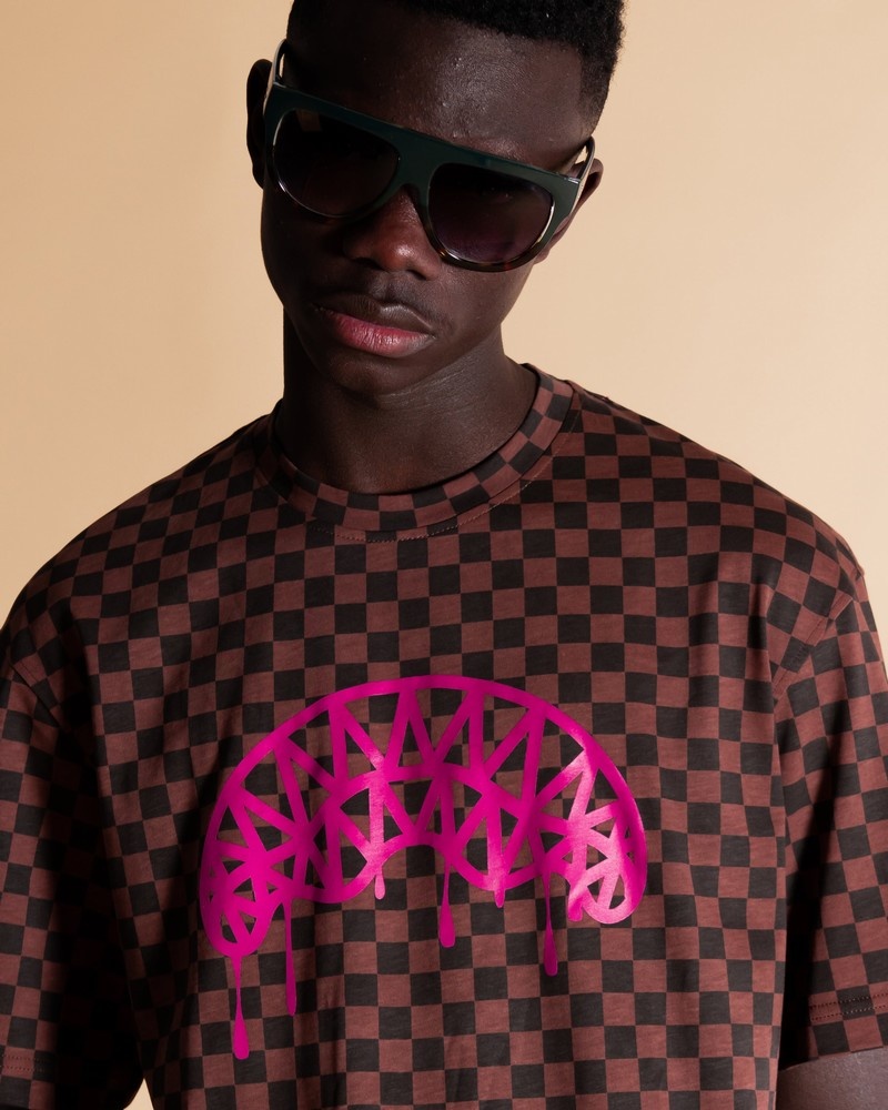 Brown Sprayground Sharks In Ny Men's T Shirts | 552093658