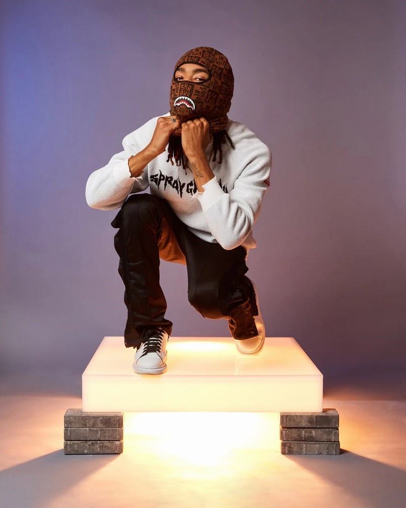 Brown Sprayground Sharks In Paris Check Women's Ski Masks | 745456471