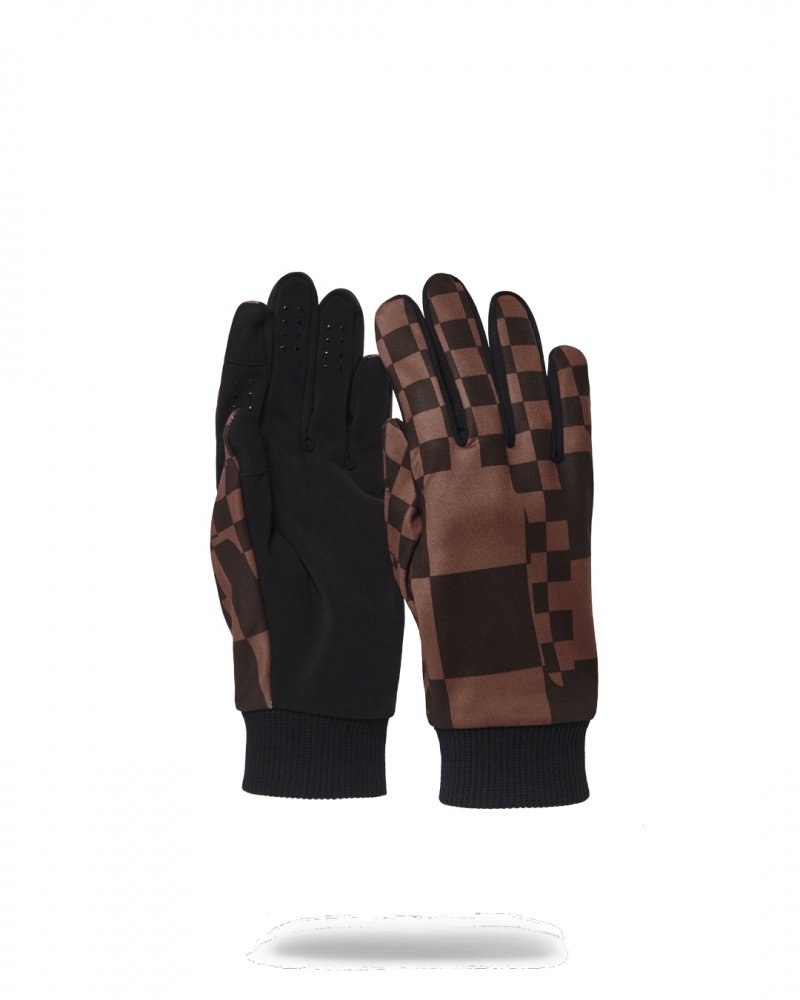 Brown Sprayground Sharks In Paris Large Women's Gloves | 720693690