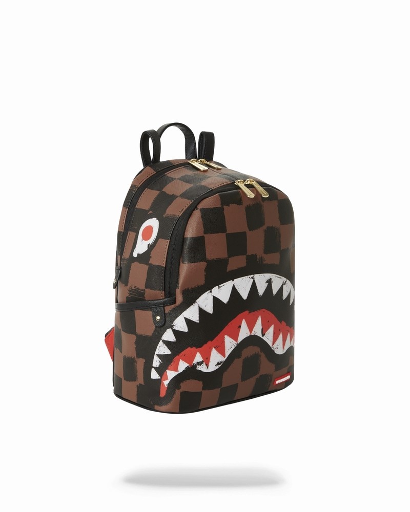 Brown Sprayground Sharks In Paris Vanquish Savage Men's Backpacks | 591005914