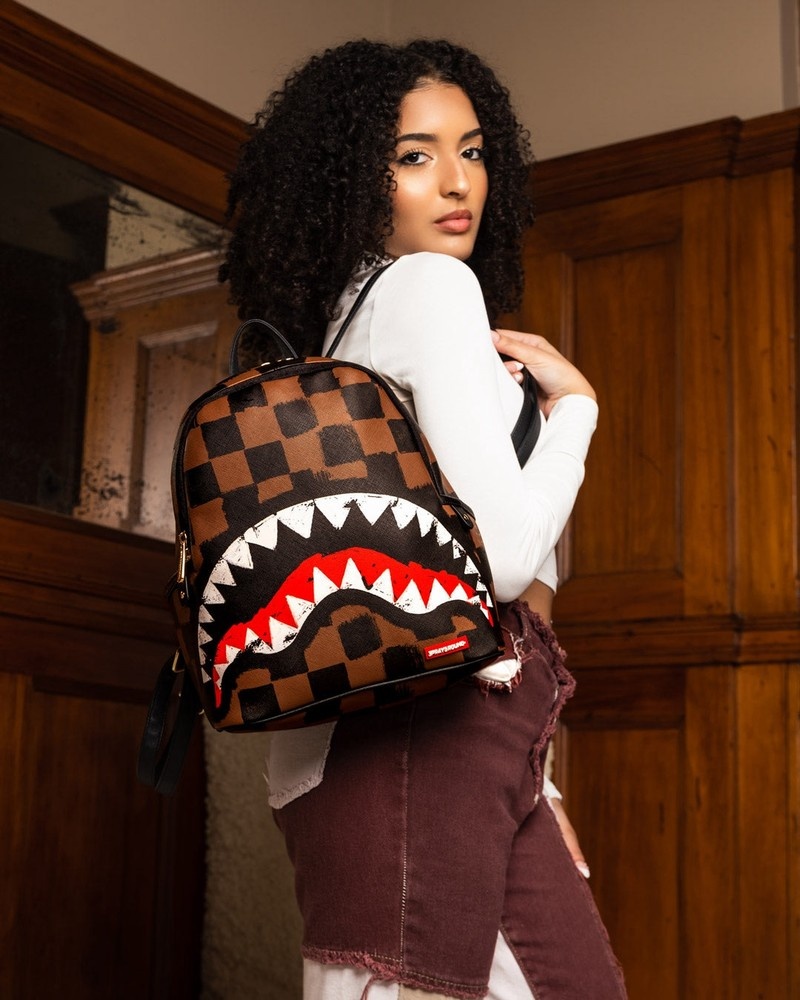 Brown Sprayground Sharks In Paris Vanquish Savage Men's Backpacks | 591005914