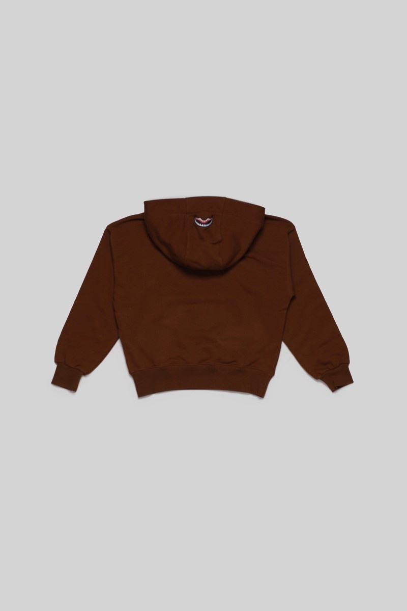 Brown Sprayground Sharkshape Basic Brw Kids' Hoodie | 256643438
