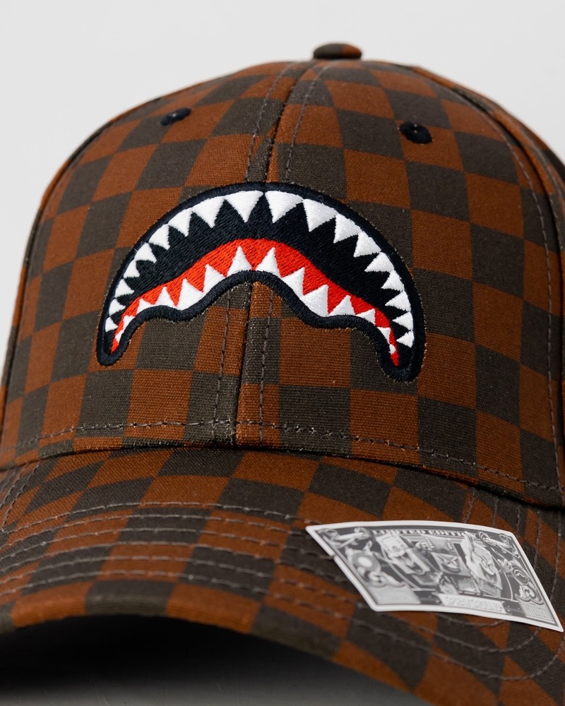 Brown Sprayground Smooth Check Men's Caps | 724123969