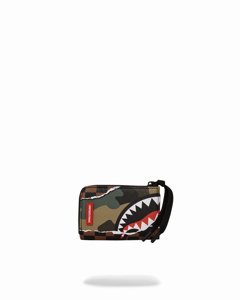 Brown Sprayground Tear It Up Camo Men\'s Wallets | 884765931