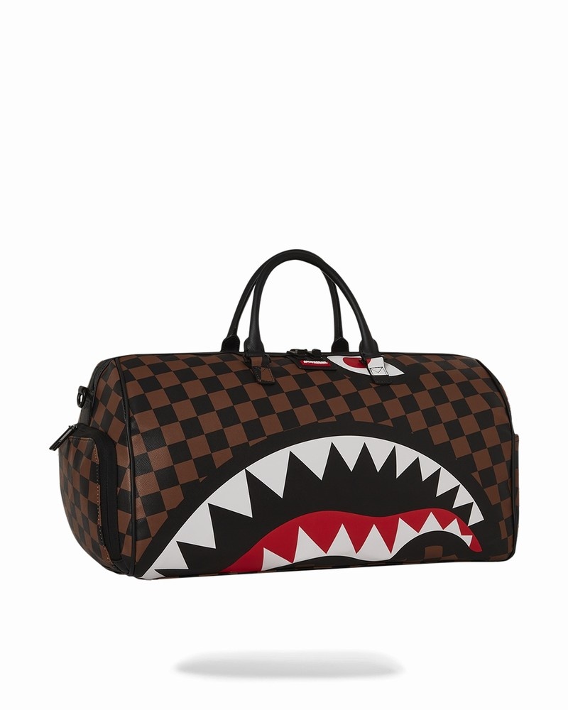 Brown Sprayground The Hangover Shark Men's Duffle Bags | 208460028