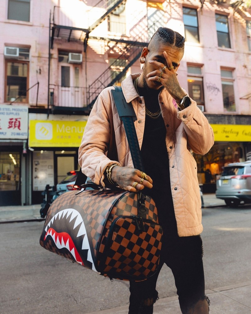 Brown Sprayground The Hangover Shark Men's Duffle Bags | 208460028