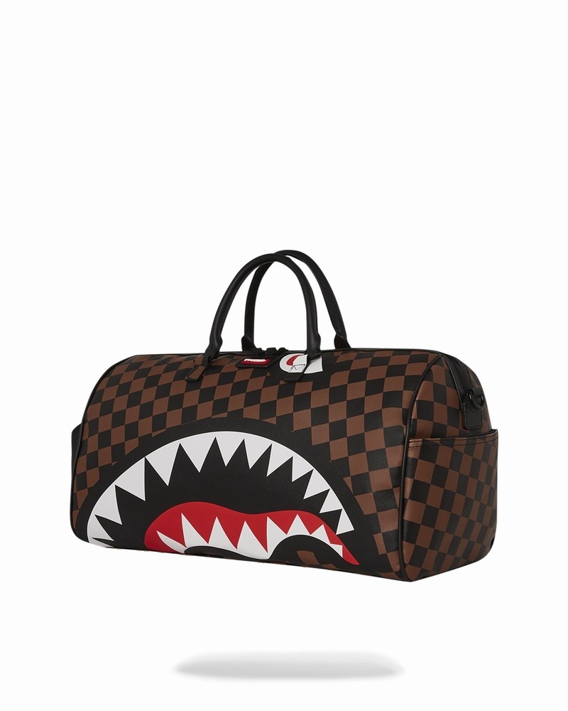 Brown Sprayground The Hangover Shark Men's Duffle Bags | 208460028