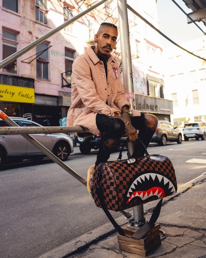 Brown Sprayground The Hangover Shark Men's Duffle Bags | 208460028